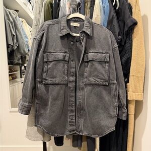 MADEWELL Shacket Gray Denim Button-Up Shirt. sz xs